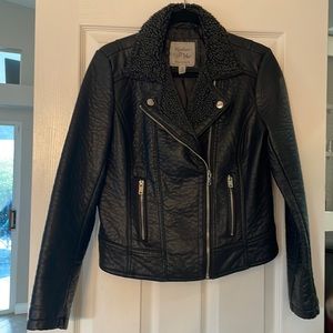 Black faux leather jacket